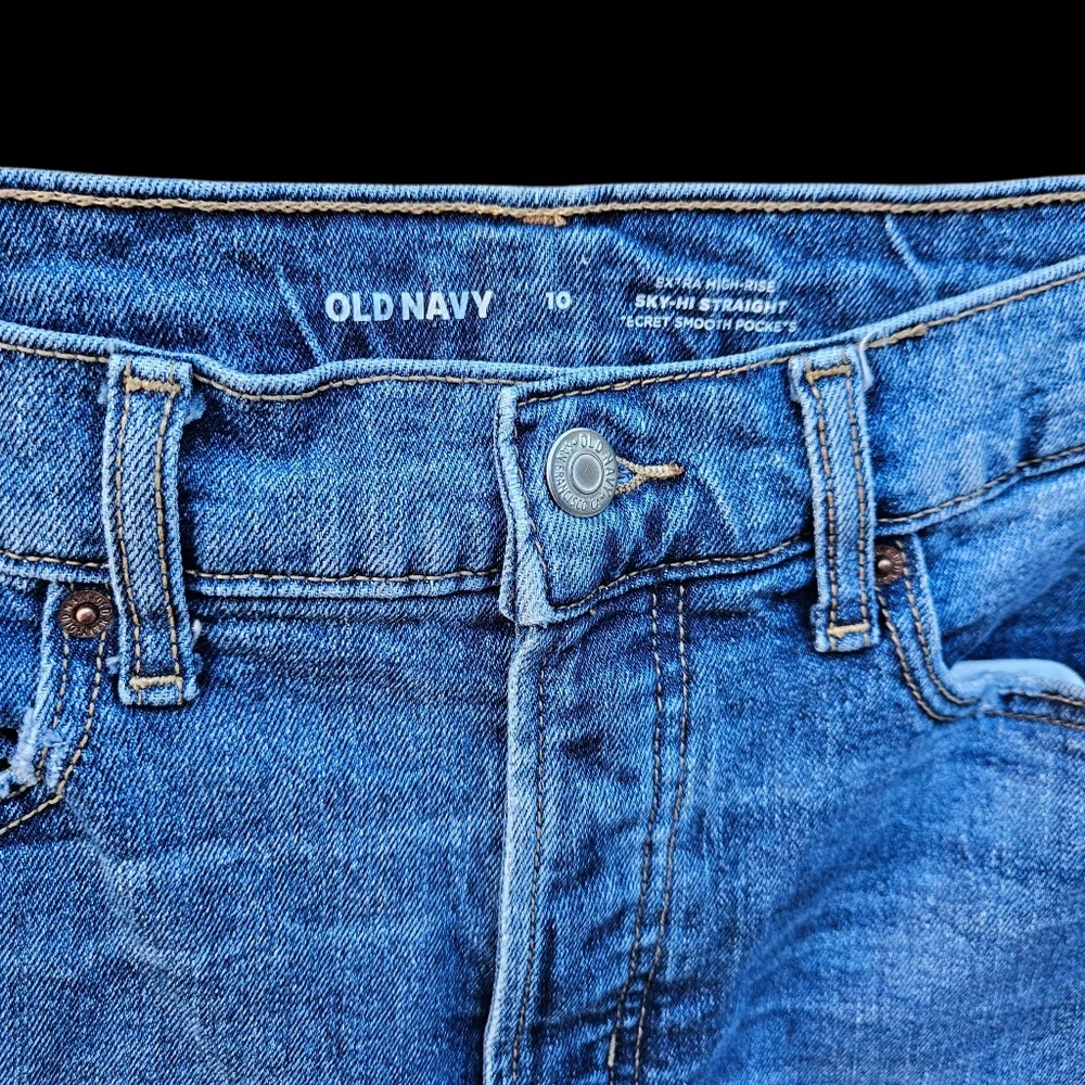 Old Navy Extra High Rise Jeans Women Size 10 - Picture 6 of 16